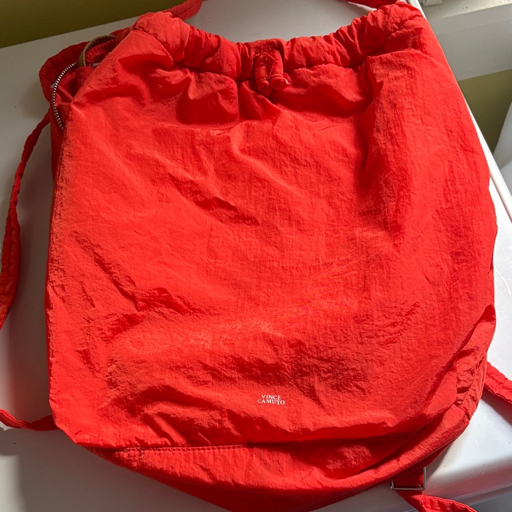 Vince Camuto Orange Harlo Nylon Soft Unstructured Backpack